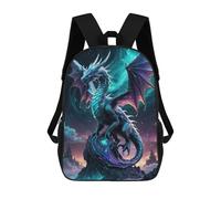 sinyumoney Celestial Ice Dragon Perched on Astral Peak Kids Backpack, Kids School Bag 3D Printed School Backpacks for Boys And Teenager School Students 17inch