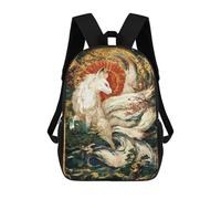 sinyumoney Celestial Kitsune’s Grace Backpacks Kids School Backpack School Bag 3D Printed School Bag for Boys Elementary And Middle School Students 17inch