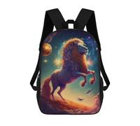 sinyumoney Celestial Lion Ascension Children's School Backpack 3D Printed for Kids Travel Rucksacks Book Bags for Boys Elementary School Students 17inch