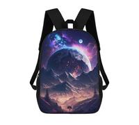 sinyumoney Celestial Mountain View School Backpack School Bags for Girls Boys Backpack with Pocket Fashion School Bag Kids Backpack 17inch