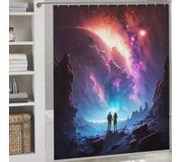 sinyumoney Celestial Nebula Lovers Modern Polyester Water Repellent Fabric Polyester Bath Shower Curtains Mildew for Stalls Bathtubs 69.69x70.87Inch（177x180cm）
