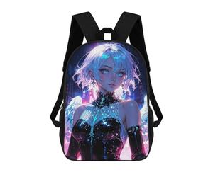 sinyumoney Celestial Neon Angel in Futuristic Nightscape Backpack School Bag Lightweight Airport College Students Back Pack for School/Work/Travel 17inch