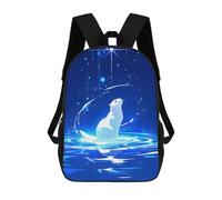 sinyumoney Celestial Otter Children's Backpack, 3D Printed School Backpack, Backpack for Boys Girls, Adjustable School Bag for Primary School 17inch