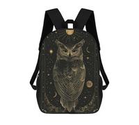 sinyumoney Celestial Owl 3D Printed Kids Backpacks Boys Fashion School Bag Travel Backpacks School Bags for Boys Elementary School Students 17inch