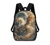 sinyumoney Celestial Pegasus Ascend Children's School Backpack Fashion Casual 17inch 3D Printed School Bags Boy School Backpack Large Backpack