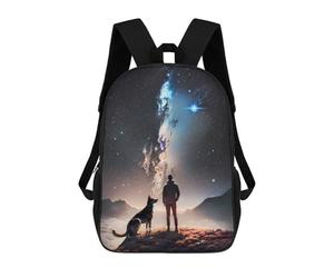 sinyumoney Celestial Pioneers 3D Printed 17inch School Bag Children's School Backpack Travel Backpacks Casual Fashion Bag for Kids School Students