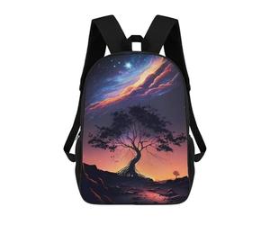 sinyumoney Celestial Roots Backpacks Kids 17inch School Backpack School Bag 3D Printed School Bag for Boys Elementary And Middle School Students