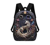 sinyumoney Celestial Steampunk Fox Kids School Backpack School Bag 3D Printed School Bag for Boys Elementary And Middle School Students 17inch