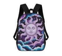 sinyumoney Celestial Sun Face in Cloudy Sky School Backpack Rucksack Casual Daypacks School Work Travel Bag for Camping Outdoor Adventures And Daily Travel 17inch