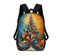 sinyumoney Celestial Tree of Light - Abstract Holiday Geometry School Backpack School Bags for Girls Boys Backpack with Pocket Fashion School Bag Kids Backpack 17inch