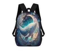 sinyumoney Celestial Whale Backpacks Kids School Backpack School Bag 3D Printed Fashion School Bags for Boys Elementary And Middle School Students 17inch