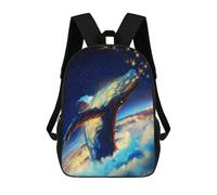 sinyumoney Celestial Whale in Starry Sky Backpack 3D Printed Children's School Backpack Kids Travel Backpacks High Capacity Book Bags Children's Backpack Rucksack 17inch