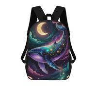 sinyumoney Celestial Whale Starry Night Sky School Bag Backpack Teen Schoolbag 3D Printing Adjustable Schoolbag Fashion Pocket Bag for Kids Boys Girls Students And Teenagers Fans 17inch