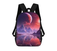 sinyumoney Celestial Wilderness Backpacks Kids School Backpack School Bag 3D Printed Fashion School Bags for Boys Elementary And Middle School Students 17inch