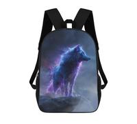 sinyumoney Celestial Wolf on Mountain Peak Backpacks 3D Printed Kids School Backpack Outdoor Casual Daypack Fashion Casual Children Backpacks Cute Travel Bags 17inch