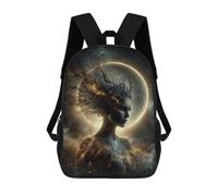 sinyumoney Celestial Woman with Moon Background Backpack School Bag Business Laptop Rucksack Bag Unisex Casual Daypack for Men/Women 17inch