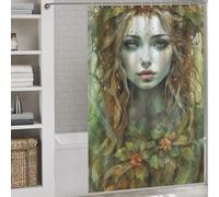 sinyumoney Celtic Dryad with Hooks Waterproof Fabric Bathroom Curtains Modern Art for Kids Women Men 56.30x70.87Inch（143x180cm）