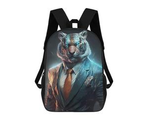 sinyumoney CEO Tiger In Suit Backpack School Bag Lightweight Airport College Students Back Pack for Men, Women & Teenage Boys 17inch