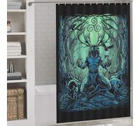 sinyumoney Cernunnos Celtic Irish Bath Shower Curtains Mildew Washable Waterproof Cloth Fabric Shower Curtains Set with 12 Hooks for Bathroom with Hooks 56.30x70.87Inch（143x180cm）