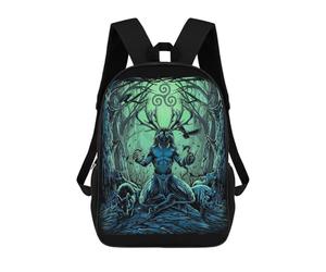 sinyumoney Cernunnos Celtic Irish School Bags Lightweight Casual Daypack School Backpacks for School/Work/Travel 17inch