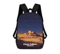 sinyumoney Chaco Culture National Park Backpack with Pocket 3D Printed Backpacks, Travel Rucksacks Book Bags Kids School Bag 17inch