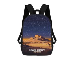 sinyumoney Chaco Culture National Park Backpack with Pocket 3D Printed Backpacks, Travel Rucksacks Book Bags Kids School Bag 17inch