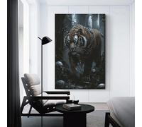 sinyumoney Chained Tiger in Ruins Custom Canvas Prints for Living Room Kitchen Home Decorations Wall Art Canvas 08x12inch(20x30cm)