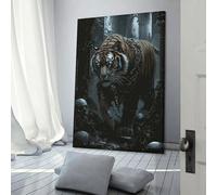 sinyumoney Chained Tiger in Ruins Wall Pictures Living Room for Rustic Bath Decor Large Canvas Wall Art for Living Room 20x30inch(50x75cm)