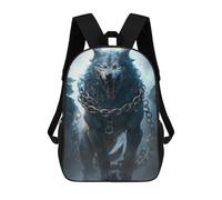sinyumoney Chained Wolf Artwork Children's Backpacks School 3D Printed Bag Bookbag for Kids Travel Rucksacks Boy Girl Book Bags Kids School Bag 17inch