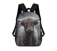 sinyumoney Charcoal Highland Cow Backpack School Bag School Secondary High School College Backpack Travel for Boys/Girls/Teenagers 17inch