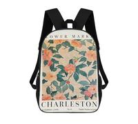 sinyumoney Charleston Camellia Flower Market Rucksack Lightweight Airport College Students Back Pack- Perfect for Travel, Work And Daily Use 17inch