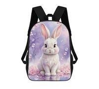 sinyumoney Charming Bunny with Cherry Blossoms 17 Inch Kids Backpack Fashion Fun Backpack Book Bag for Boys And Teenager 3D Printed for Boys