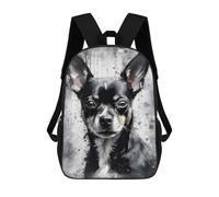 sinyumoney Charming Chihuahua Dog 3D Printed Children's School Backpack for Kids High Capacity Travel Rucksacks Book Bags Kids School Bag Back Pack 17inch