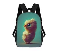 sinyumoney Charming Feathered Chick Rucksacks 3D Printed Children Backpacks Fashion Casual Daypack Cute Travel Bags Outdoor Casual Daypack for Boy And Girl 17inch