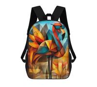 sinyumoney Charming Flamingo - Cubist Cool in Shades Rucksack Rucksack Casual Daypacks School Work Travel Bag for School/Work/Travel 17inch