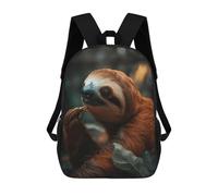 sinyumoney Charming Sloth Kids School Backpack School Bag 3D Printed School Bag for Boys Elementary And Middle School Students 17inch