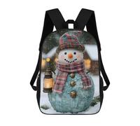 sinyumoney Charming Snowman Ornament School Backpack 3D Printed School Bags Boys Girls Laptop Backpack for Kids/Students/Adults 17inch