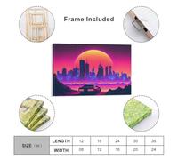 sinyumoney Chasing The 80s Sunset Art Work for Home Walls for Rustic Bath Decor Canvas Art 16x24inch(40x60cm)