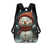 sinyumoney Cheerful Snowman Christmas Backpacks Kids 17inch School Backpack School Bag 3D Printed School Bag for Boys Elementary And Middle School Students