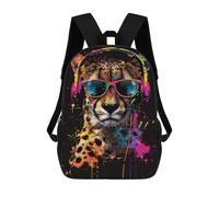 sinyumoney Cheetah Colorful Backpack Kids School Backpack School Bag 3D Printed Fashion School Bag for Boys Elementary And Middle School Student 17inch