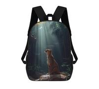 sinyumoney Cheetah in Jungle Sunlight 17 Inch Backpack School Bag Rucksack for Girls Boys Large Capacity Kids Back Pack Lightweight School Bags for Children Students