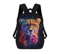 sinyumoney Cheetah in Neon Colors 3D Printed Kids School Bag Rucksacks Children's School Fashion Casual Back Pack High Capacity Travel Book Bags Backpack for Kids 17inch
