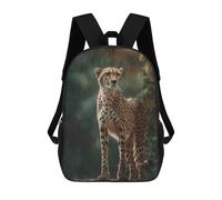 sinyumoney Cheetah in Rainy Forest Backpack School Bag Lightweight Airport College Students Back Pack for School/Work/Travel 17inch