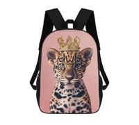 sinyumoney Cheetah King Pastel Crown School Backpack Large Water Resistant Laptop Backpack for Girls Boys Teenage 17inch