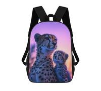 sinyumoney Cheetah Mother And Cub Backpack 3D Printed Kids School Backpack High Capacity Travel Backpacks Book Bags Kids Backpack 17inch
