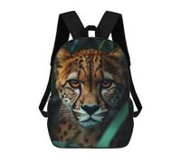 sinyumoney Cheetah Portrait in Green Foliage School Bags Water Resistant Travel Backpack Computer Bag for Teenage Girls Boys Women Men 17inch