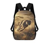 sinyumoney Cheetah Running in Savannah -1 Backpack School Bag Rucksack Casual Daypacks School Work Travel Bag for Teenage Girls Boys Women Men 17inch