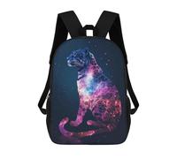 sinyumoney Cheetah Silhouette Galaxy Backpacks Kids School Backpack Fashion School Bag 3D Printed School Bag for Boys Elementary And Middle School Students 17inch