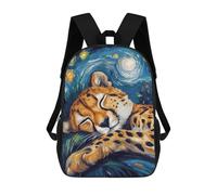 sinyumoney Cheetah Sleeping Under Starry Night School Backpack Daypacks Business Backpack Water Resistant Bookbag - Perfect for Travel, Work And Daily Use 17inch