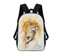 sinyumoney Cheetah Watercolor Painting Backpack School Bag Rucksack Casual Daypacks School Work Travel Bag for Men, Women & Teenage Boys 17inch